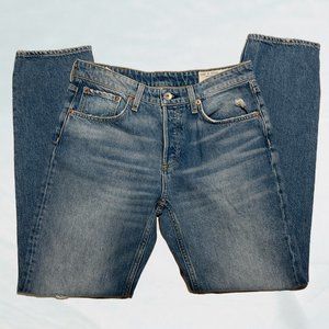 rag & bone Rosa Mid-Rise Boyfriend Distressed Ankle Jeans